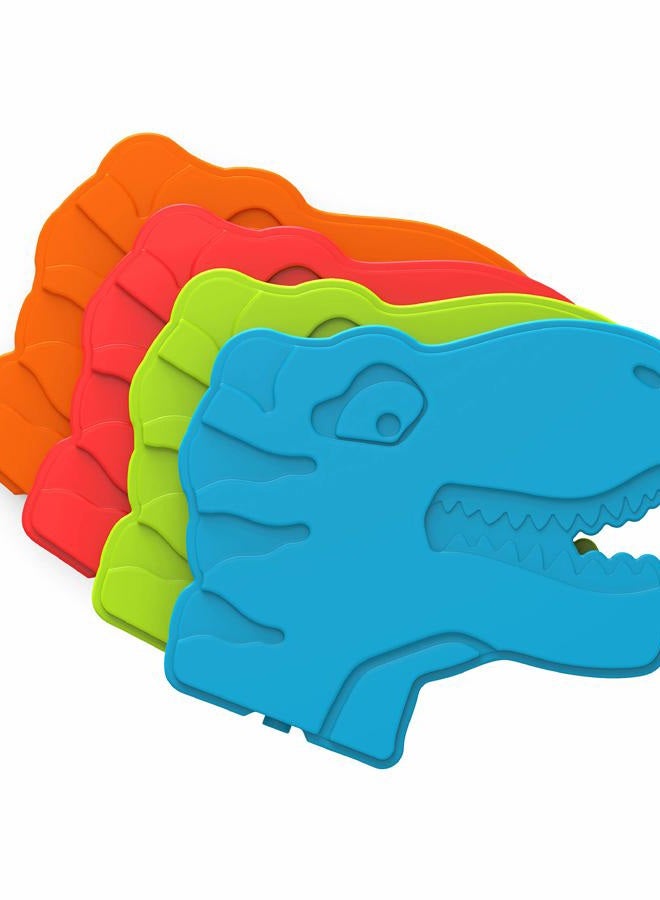 Bentgo Buddies Reusable Ice Packs - Slim Ice Packs for Lunch Boxes, Lunch Bags and Coolers - Multicolored 4 Pack (Dinosaur) - Image 1